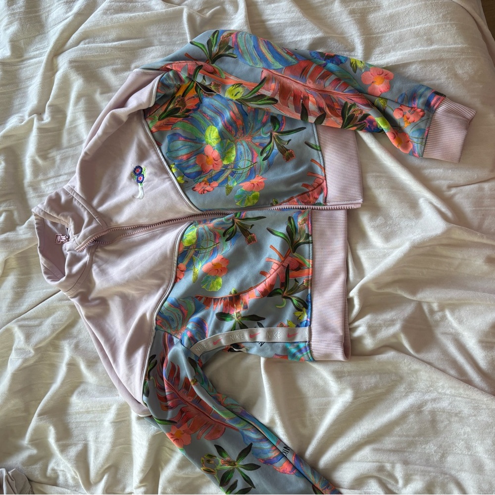 Floral Track Jacket with Pink and Multicolor Design